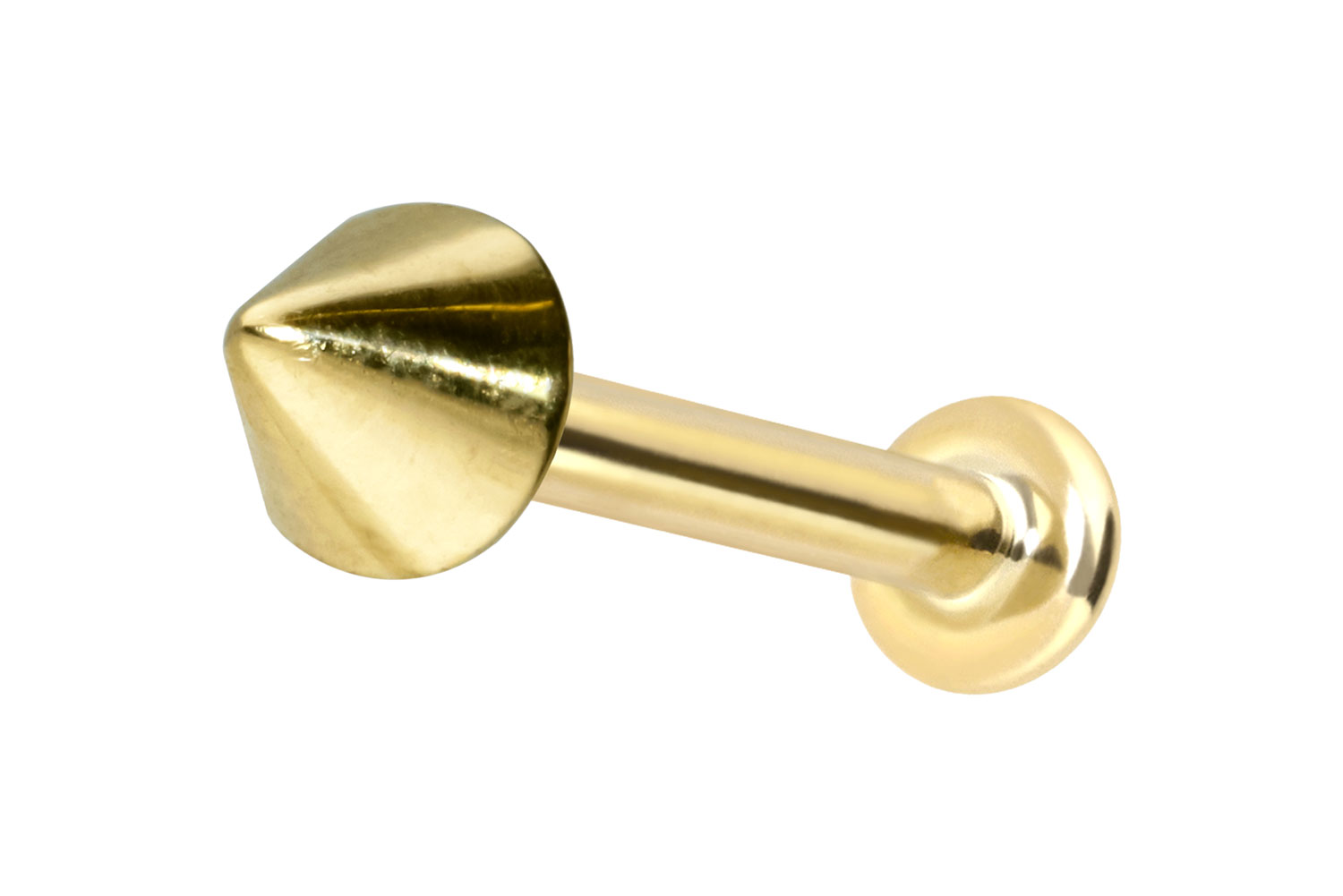 14 Karat Gold Labret Piercing mit Push Fit SPITZE